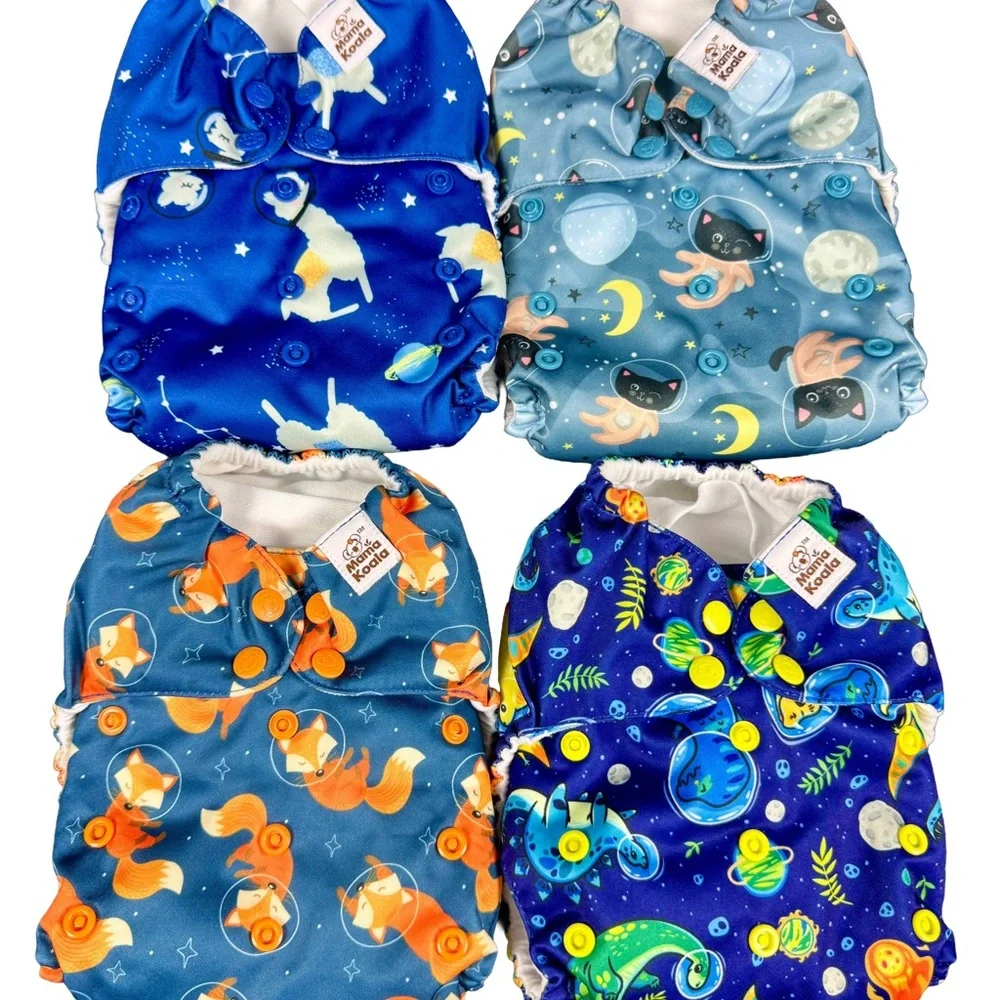 Space Animals Kids Diaper Covers - Lot of 4